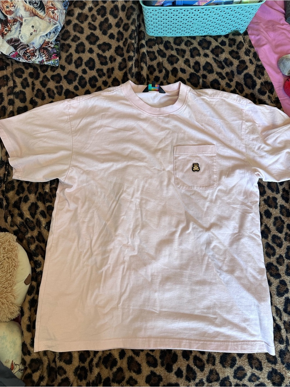 Teddy Fresh Pale Pink Pocket Tee with Bear Patch